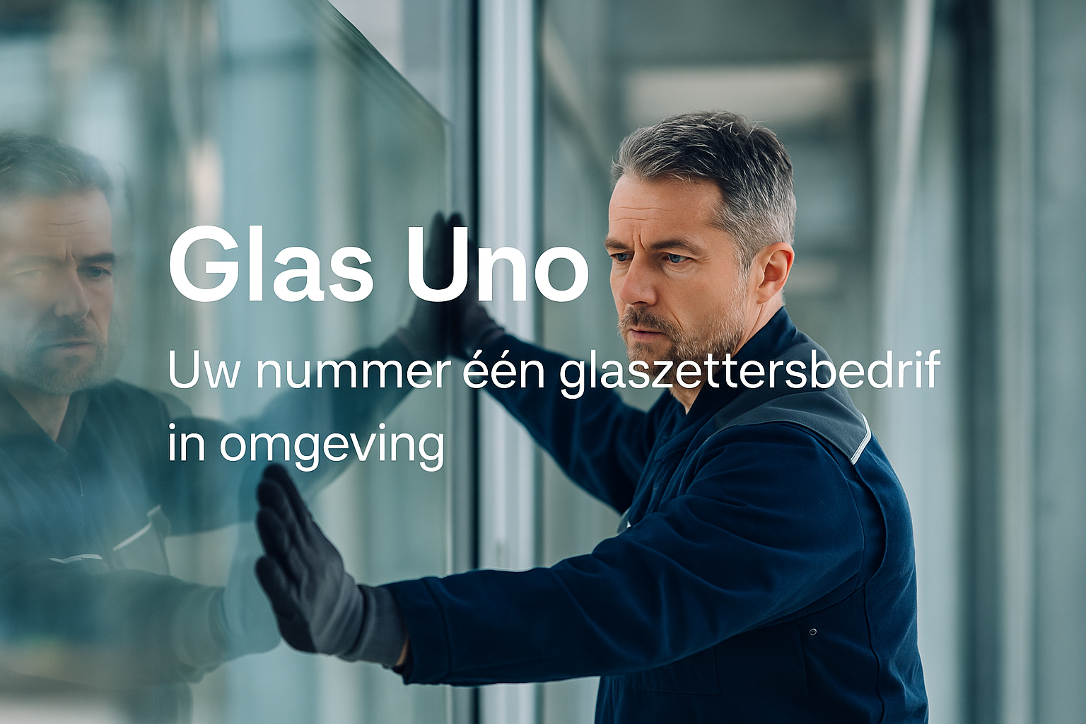 Glaszetter aan het werk met glasplaat